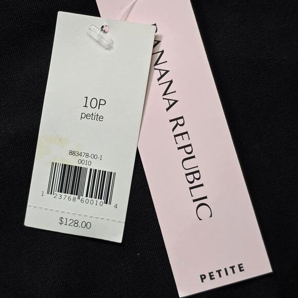 Banana Republic Black Stretch Square Neck Sheath Dress Women’s Petite 10 NWT - Picture 2 of 8